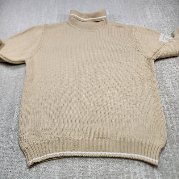 Diesel Sweater Men XL Wool Blend Chunky Knit Turtleneck Grandpa Beige Heavy - Picture 6 of 11